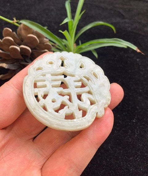 古玩玉器清代福祿壽雙龍牌拍賣,當前價格9500元