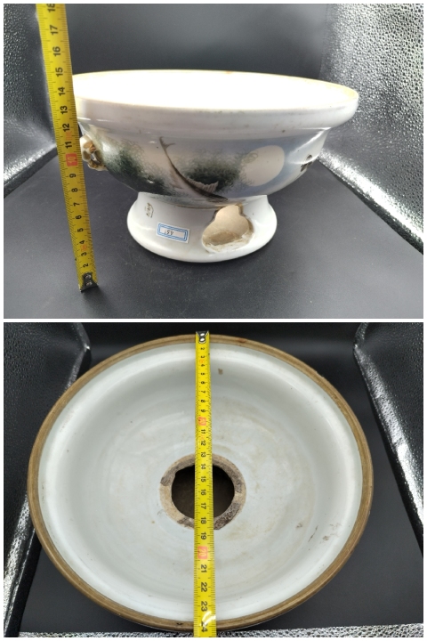 古玩陶瓷粉彩魚藻紋篆書獅耳溫鍋拍賣，當前價格1500元