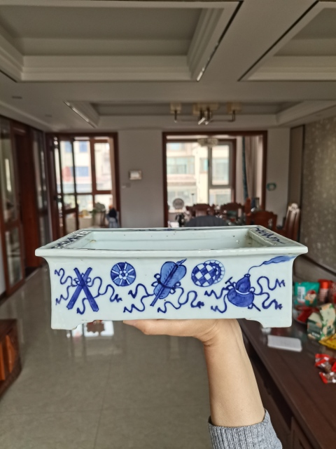 古玩陶瓷青花水仙盆拍賣，當前價格4900元