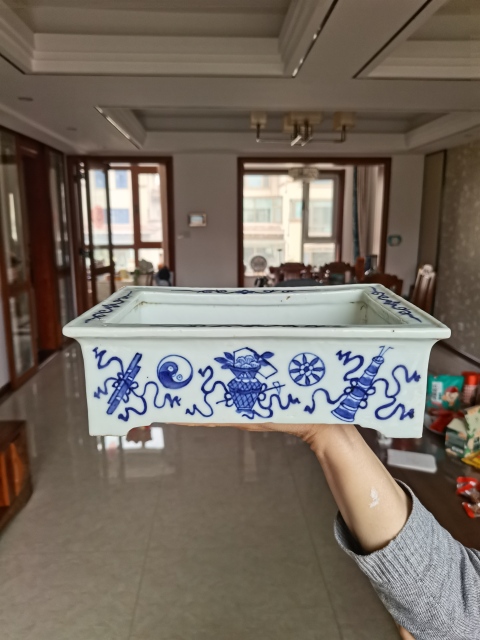 古玩陶瓷青花水仙盆拍賣，當前價格4900元