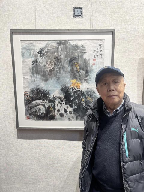 古玩字畫郝鳳先老師精品斗方《黃山腳下》拍賣,當前價格5788元