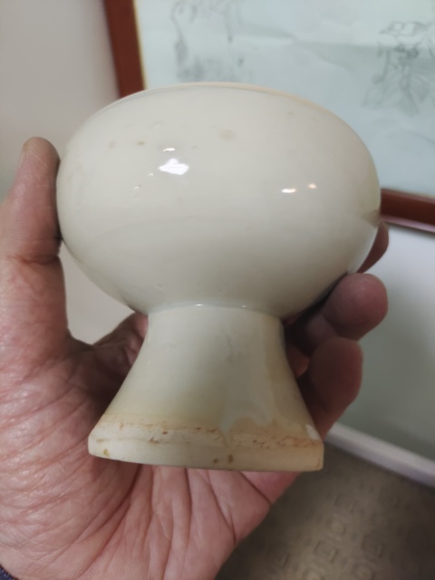 古玩陶瓷明代卵白釉豆拍賣,當前價格3800元