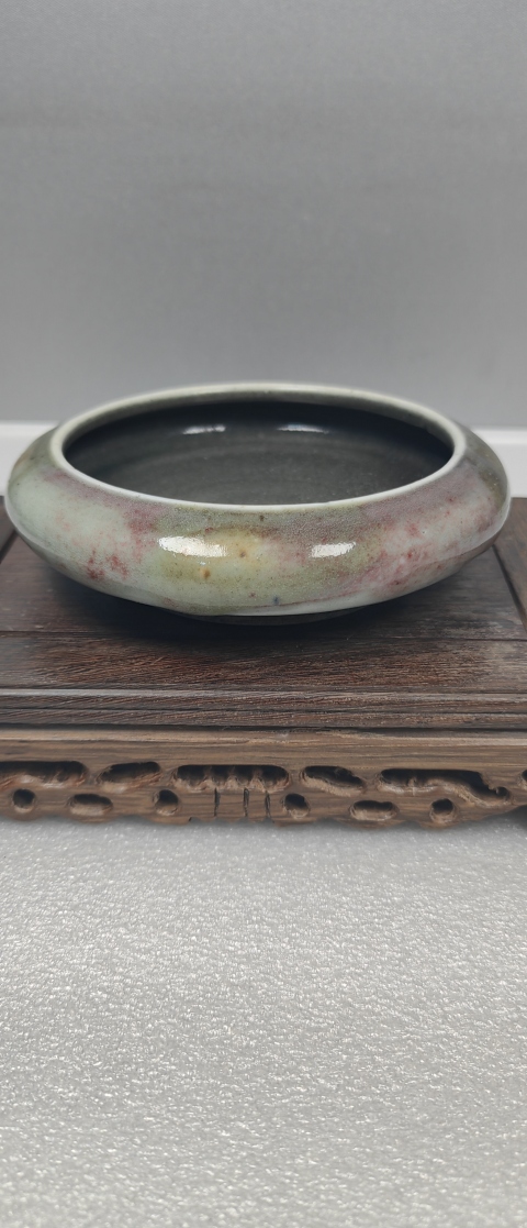 古玩陶瓷清光緒窯變釉豇豆紅鏜鑼洗拍賣,當(dāng)前價(jià)格4000元