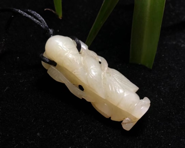 古玩玉器(一口價放漏)明清和田白玉紅沁壽星拍賣,當前價格8000元