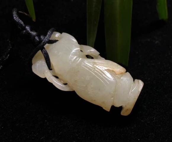 古玩玉器(一口價放漏)明清和田白玉紅沁壽星拍賣,當前價格8000元