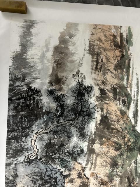 古玩字畫尚鵬飛大紅袍原作《翠嶺橫云》拍賣,當前價格4878元