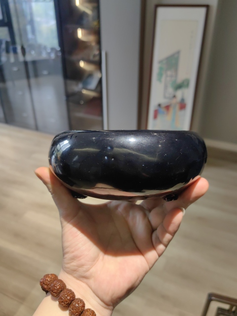 古玩陶瓷明末清初茄皮紫三足爐拍賣,當前價格18888元