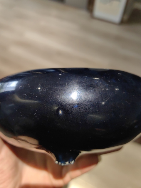 古玩陶瓷明末清初茄皮紫三足爐拍賣,當前價格18888元