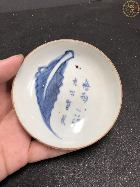 古玩陶瓷順治·青花一葉知秋紋小盤真品鑒賞圖