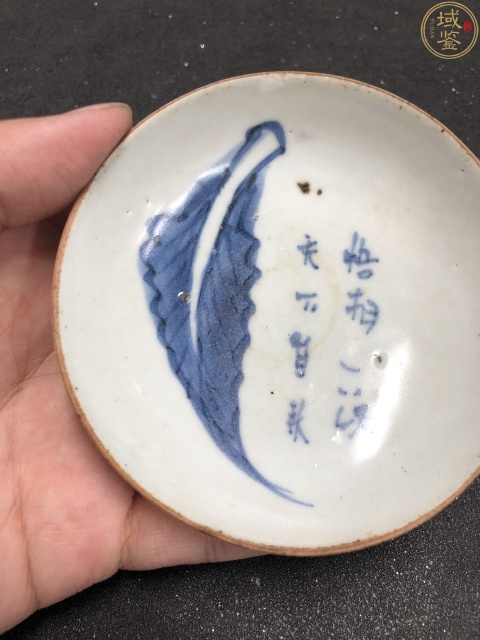 古玩陶瓷順治·青花一葉知秋紋小盤真品鑒賞圖