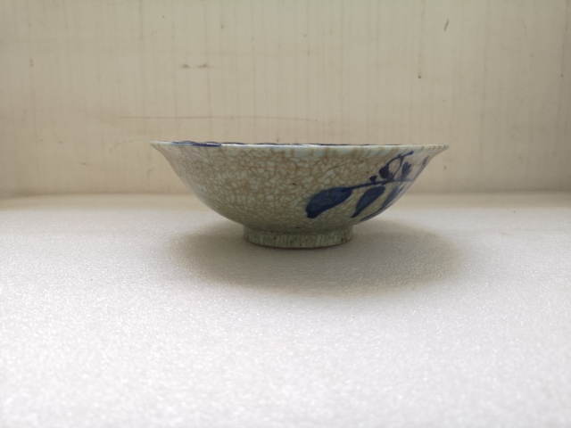 古玩陶瓷道光至咸豐哥釉青花碗拍賣,當前價格480元