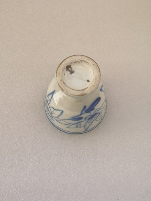 古玩陶瓷花卉紋青花高足杯拍賣，當前價格450元
