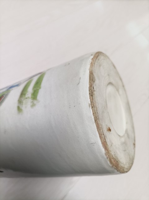古玩陶瓷民國油粉彩三娘教子圖帽筒拍賣,當前價格999元