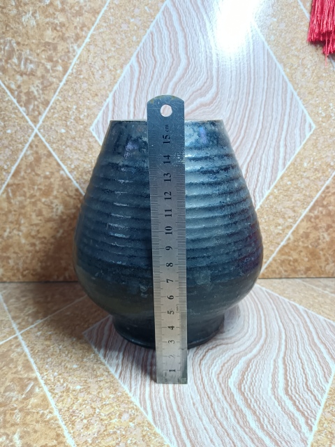 古玩陶瓷明～磁州窯黑釉弦紋罐拍賣，當前價格11元