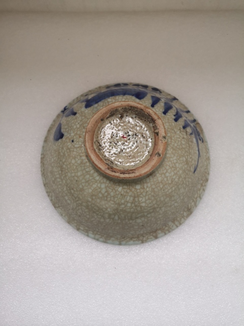 古玩陶瓷道光至咸豐哥釉青花碗拍賣,當前價格480元