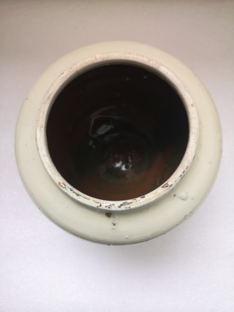 古玩陶瓷清代磁州窯花卉紋褐彩罐拍賣，當前價格680元