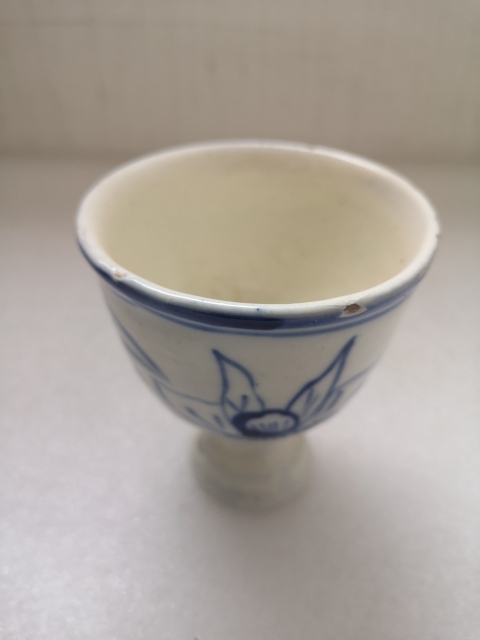 古玩陶瓷花卉紋青花高足杯拍賣，當前價格450元