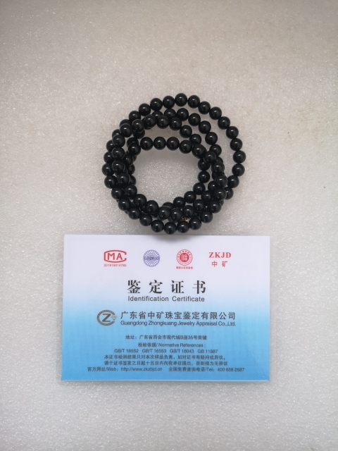 古玩玉器天然翡翠（墨翠）珠鏈拍賣，當(dāng)前價格580元
