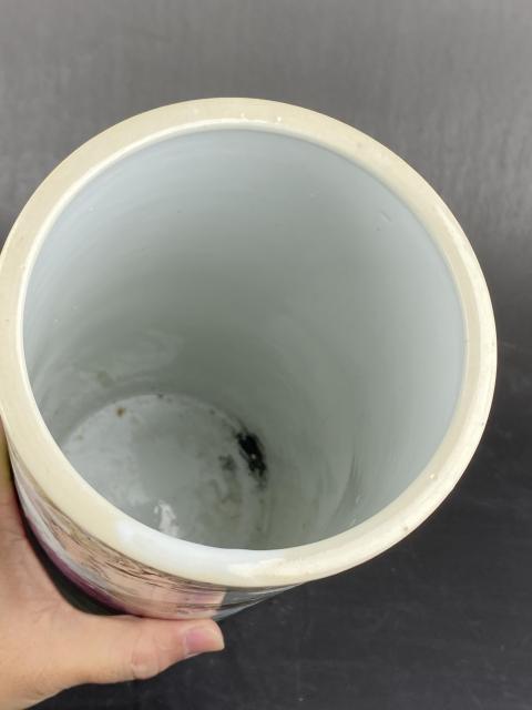 古玩陶瓷淺絳彩花鳥紋帽筒拍賣,當(dāng)前價(jià)格3888元