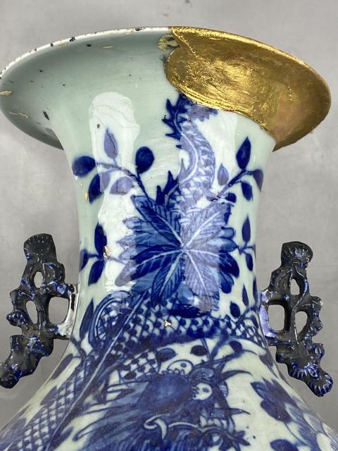 古玩陶瓷花間龍紋嫁妝瓶拍賣，當前價格3888元