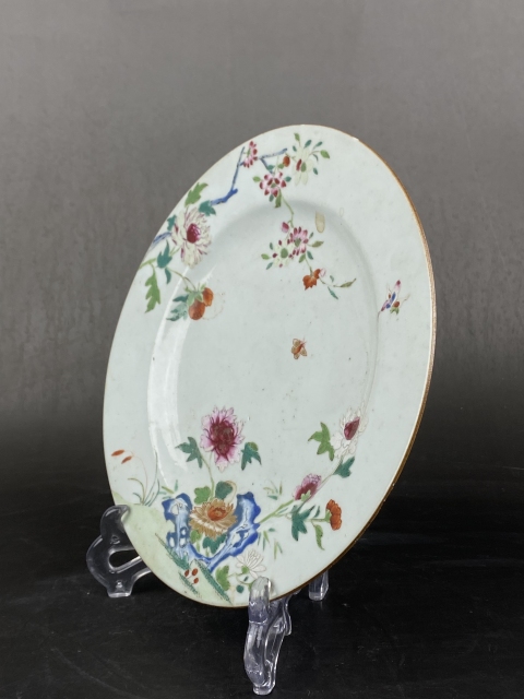 古玩陶瓷花卉紋粉彩盤拍賣，當前價格3888元