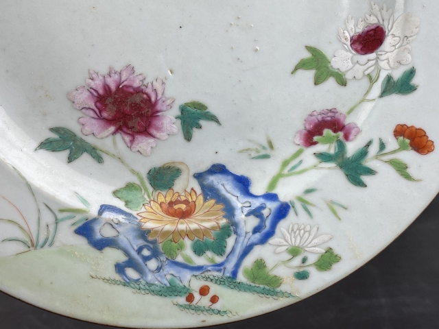 古玩陶瓷花卉紋粉彩盤拍賣，當前價格3888元