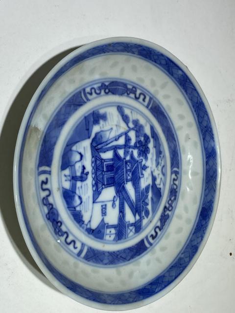 古玩陶瓷青花亭臺樓閣山水玲瓏瓷杯碟拍賣，當前價格2888元