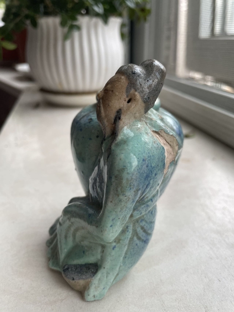 古玩陶瓷晚清爐鈞釉太白醉酒瓷造像拍賣,當(dāng)前價(jià)格3000元