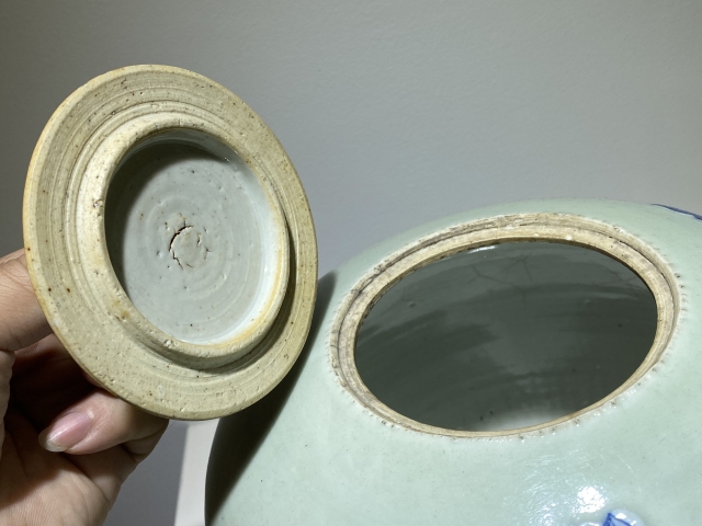 古玩陶瓷豆青釉青花加白五子奪魁西瓜罐拍賣,當(dāng)前價(jià)格8888元