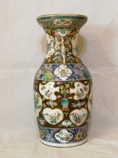 古玩陶瓷清 青花粉彩二十四開(kāi)窗鳳耳瓶拍賣,當(dāng)前價(jià)格30000元