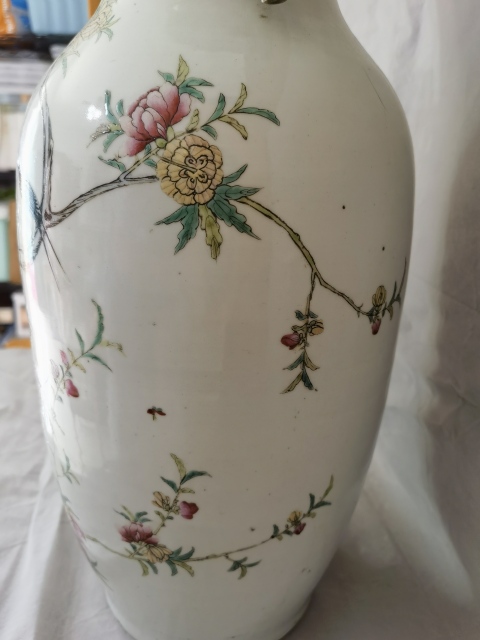 古玩陶瓷桃李賜宴花鳥紋粉彩瓶拍賣,當前價格28000元