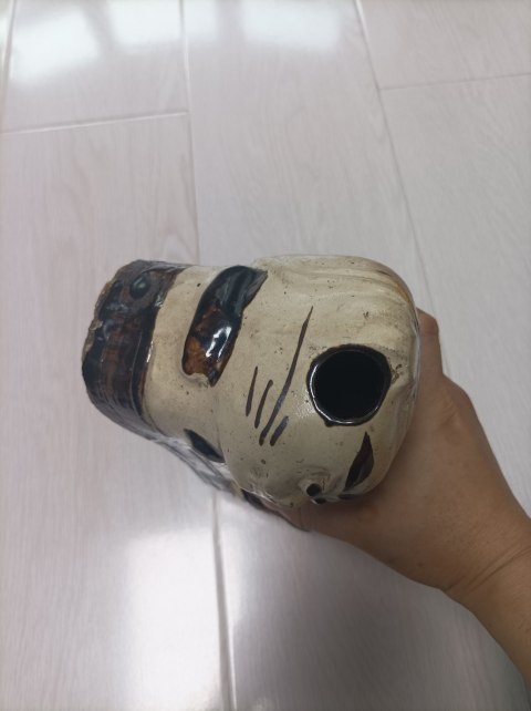 古玩陶瓷清代磁州窯彩繪花卉紋貓兒枕拍賣，當前價格568元