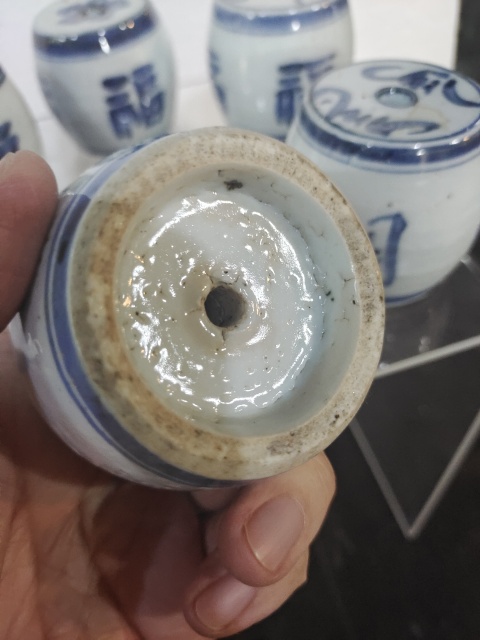 古玩陶瓷晚清民國青花文字燭臺一組拍賣,當前價格560元