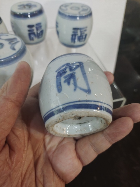 古玩陶瓷晚清民國青花文字燭臺一組拍賣,當前價格560元