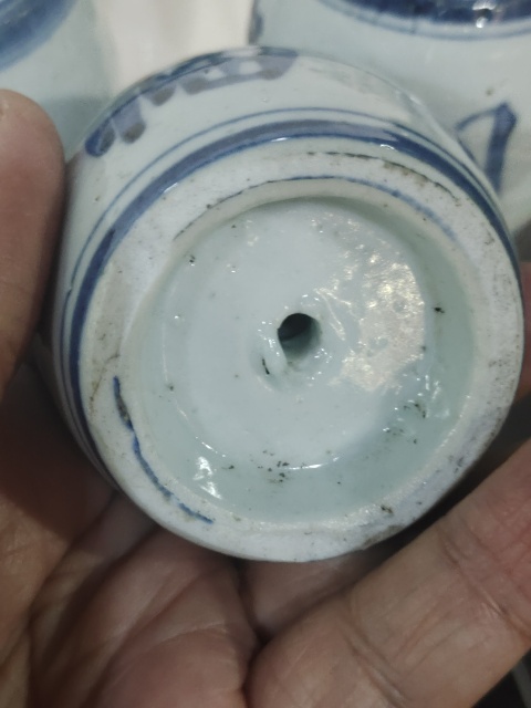 古玩陶瓷晚清民國青花文字燭臺一組拍賣,當前價格560元