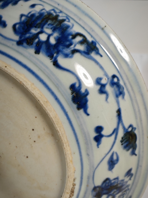 古玩陶瓷明空白期青花鸞鳳和鳴紋盤拍賣，當(dāng)前價格9876元