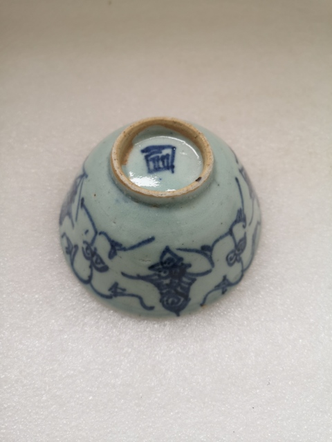 古玩陶瓷清代道光花卉紋青花碗拍賣,當前價格750元