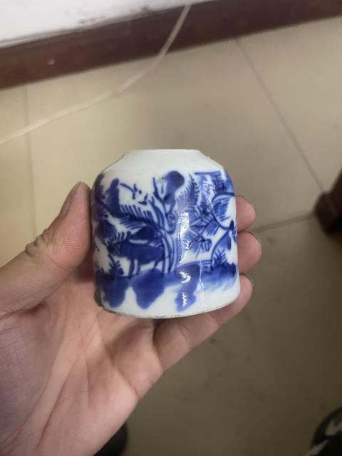 古玩陶瓷青花山水水盂拍賣，當前價格480元