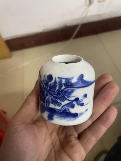 古玩陶瓷青花山水水盂拍賣，當前價格480元