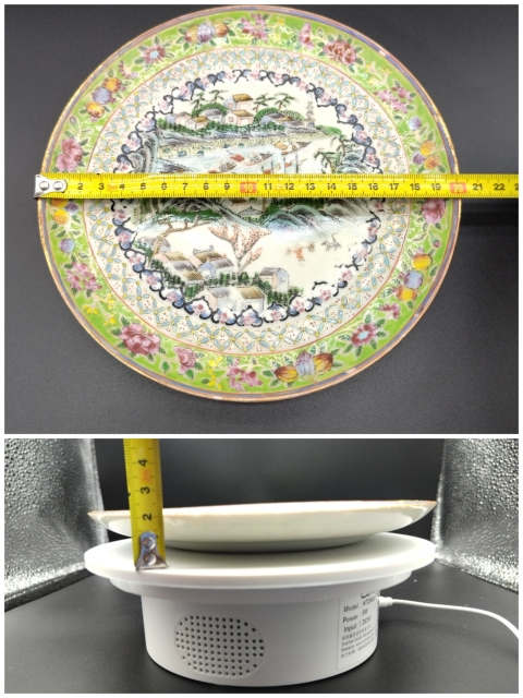 古玩陶瓷咸豐五彩山水人物紋折腰盤拍賣,當前價格1500元
