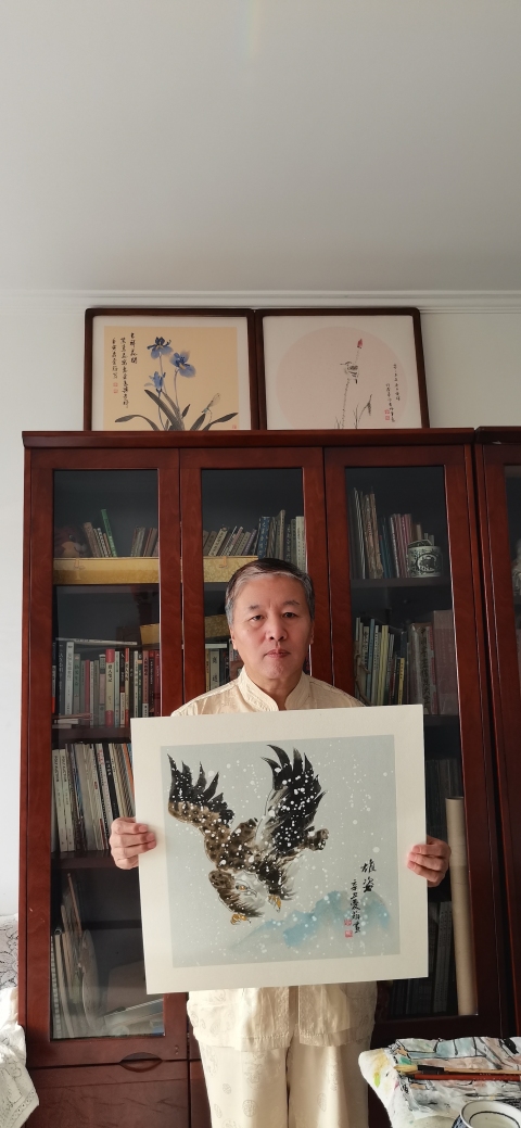 古玩字畫李愛輝老師《雄鷹》拍賣,當前價格788元