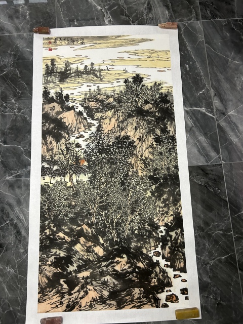 古玩字畫陶六一老師《寫意山水》拍賣，當前價格1788元