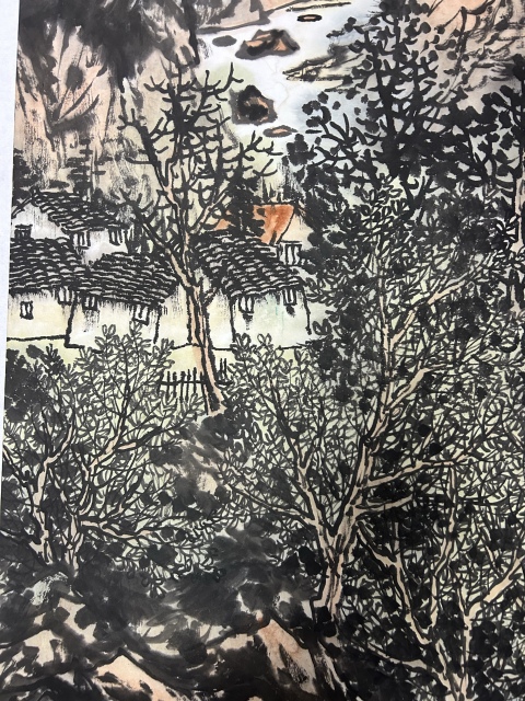 古玩字畫陶六一老師《寫意山水》拍賣，當前價格1788元