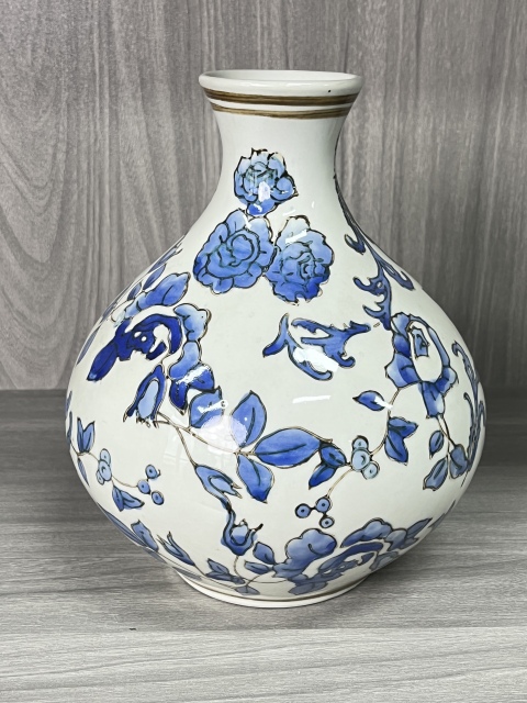 古玩陶瓷青花花卉紋撇口瓶拍賣，當前價格260元