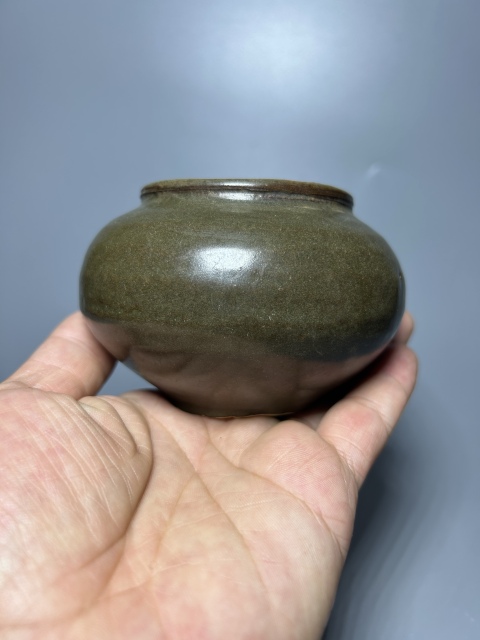 古玩陶瓷宋金耀州窯茶葉末釉茶入（精品茶器）拍賣，當前價格3000元