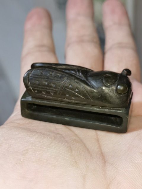 古玩玉器(特價)民國和田碧玉帶穿拍賣,當前價格780元