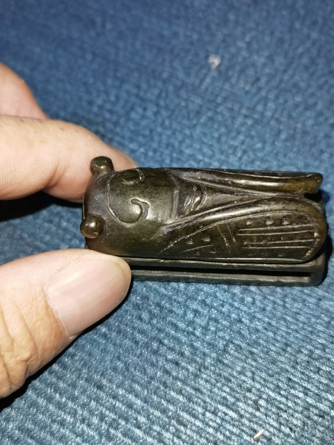 古玩玉器(特價)民國和田碧玉帶穿拍賣,當前價格780元