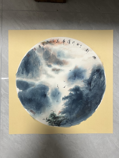 古玩字畫鄭顯慧老師精品《山影》拍賣，當前價格658元