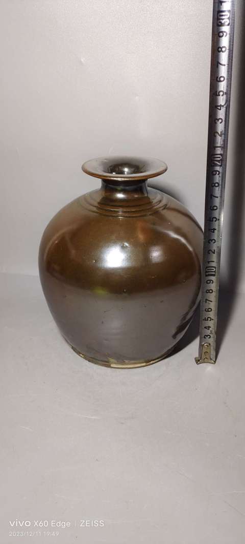 古玩陶瓷耀州窯紫金釉嘟嚕瓶拍賣,當前價格1999元