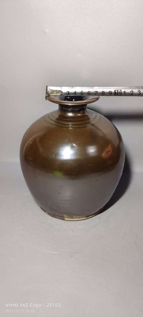 古玩陶瓷耀州窯紫金釉嘟嚕瓶拍賣,當前價格1999元